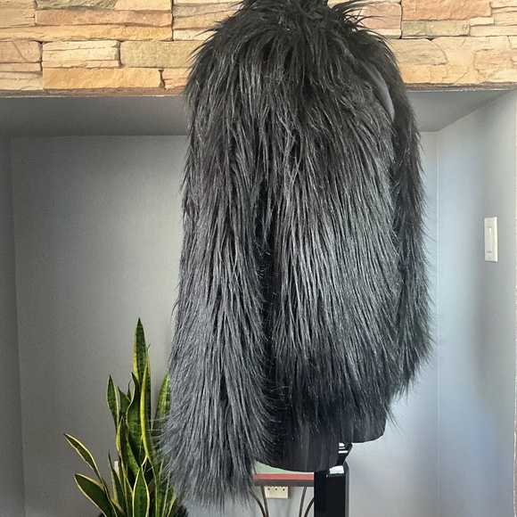 Zadig & Voltaire  FRIDAS Black Faux Fur Jacket Party Rocker Holiday Glam EU36 - Picture 3 of 11